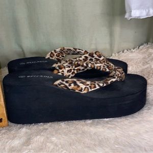 Platform leopard print sandals